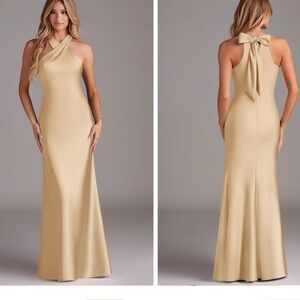 Azazie One Shoulder Gold Dress